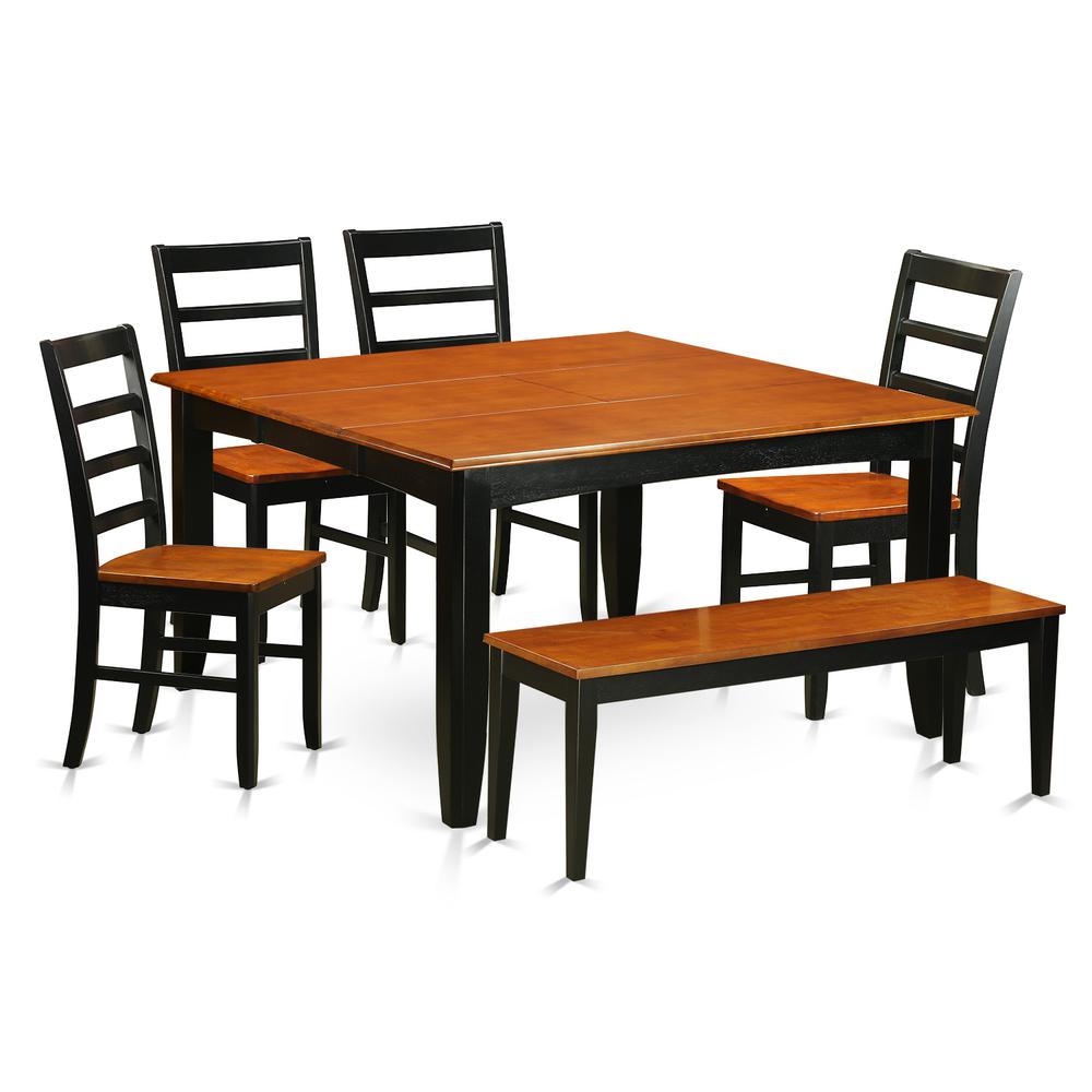 6-PC  Dining  room  set  with  bench-Kitchen  Tables  and  4  Dining  Chairs  Plus  bench. Picture 1