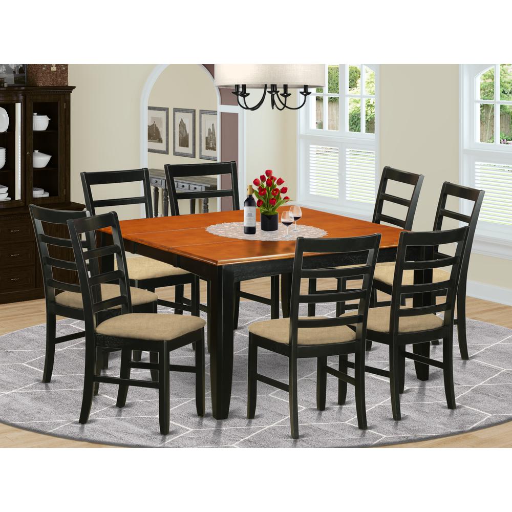 Dining Room Set Black & Cherry, PARF9-BCH-C. Picture 2