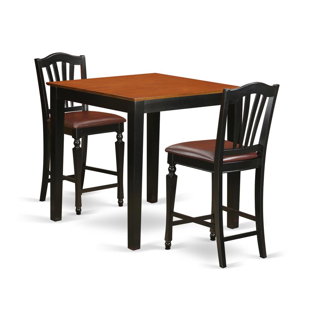 3  Pc  counter  height  Table  and  chair  set  -  high  top  Table  and  2  Chairs.. Picture 1