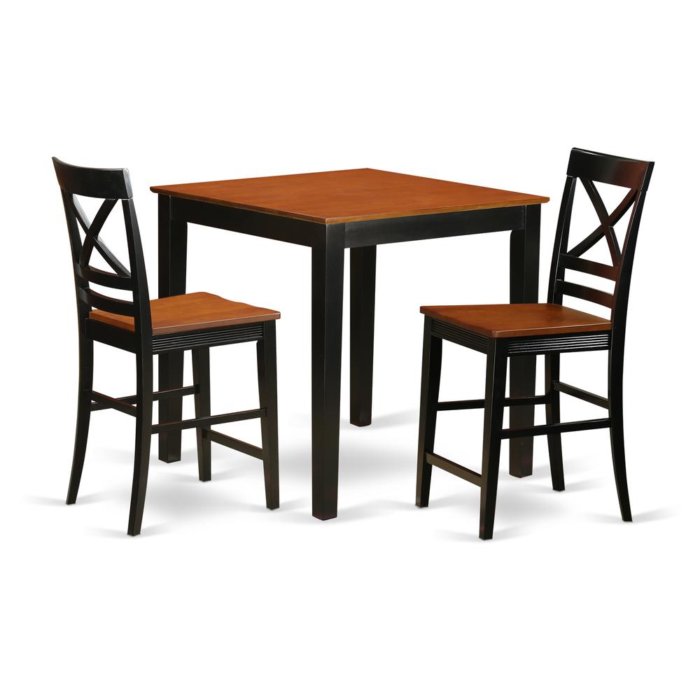 3  PC  pub  Table  set  -  Kitchen  dinette  Table  and  2  counter  height  Dining  chair.. Picture 1