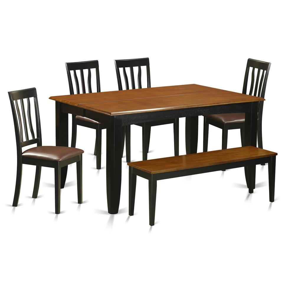 6  PC  Kitchen  table  set  with  bench-Kitchen  Tables  and  4  Dining  Chairs  Plus  bench. Picture 1