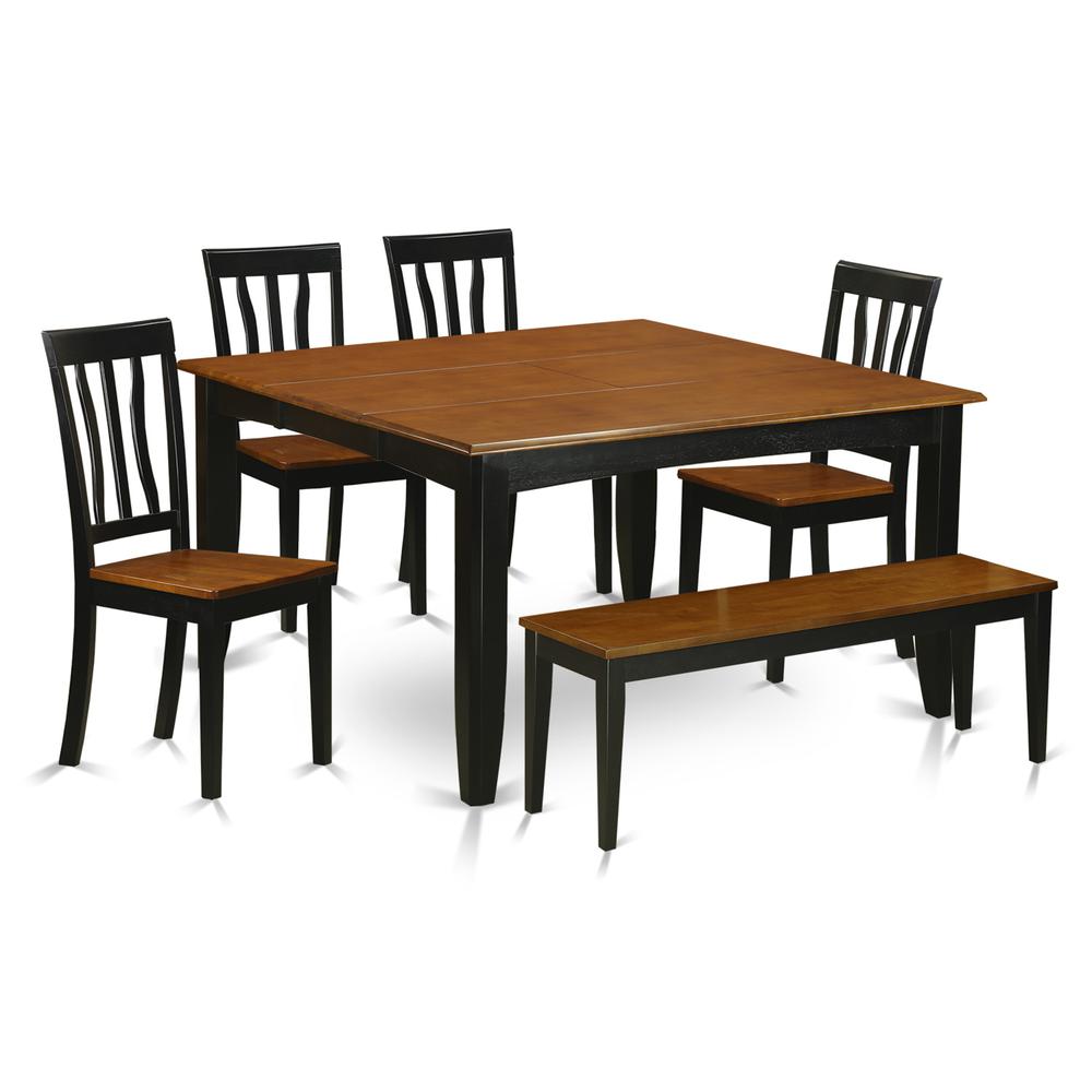 6  PC  Kitchen  table  set  with  bench-Kitchen  Tables  and  4  Wood  Kitchen  Chairs  Plus  bench. Picture 1