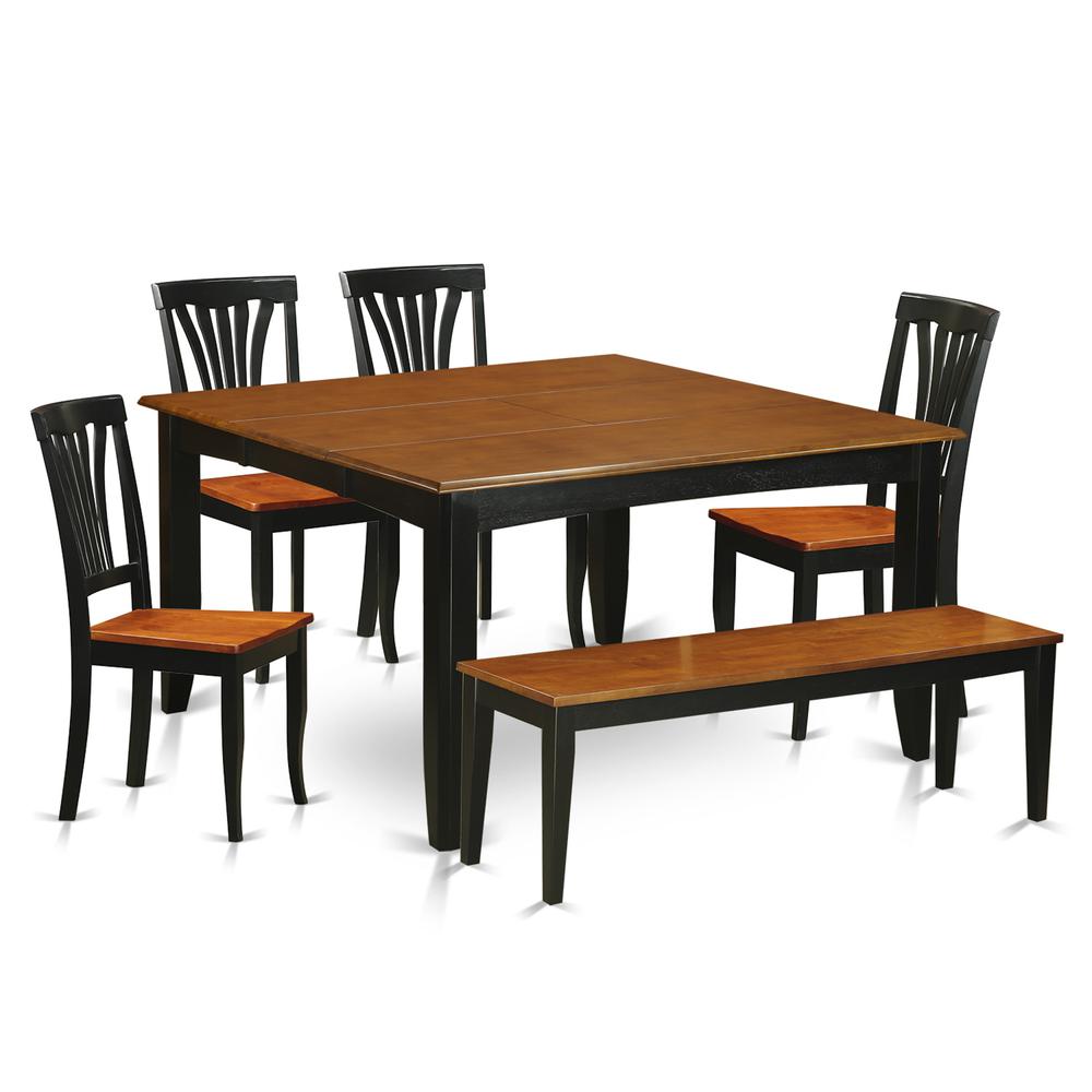 6  PC  Dining  room  set  with  bench-Kitchen  Tables  and  4  Wood  Dining  Chairs  Plus  bench. Picture 1