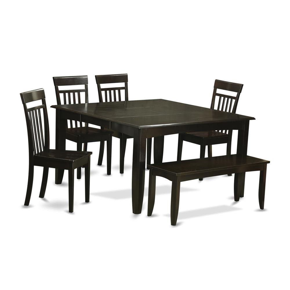 6  Pc  Dining  set  with  bench-Kitchen  Table  with  Leaf  and  4  Kitchen  chair  Plus  Bench.. Picture 1