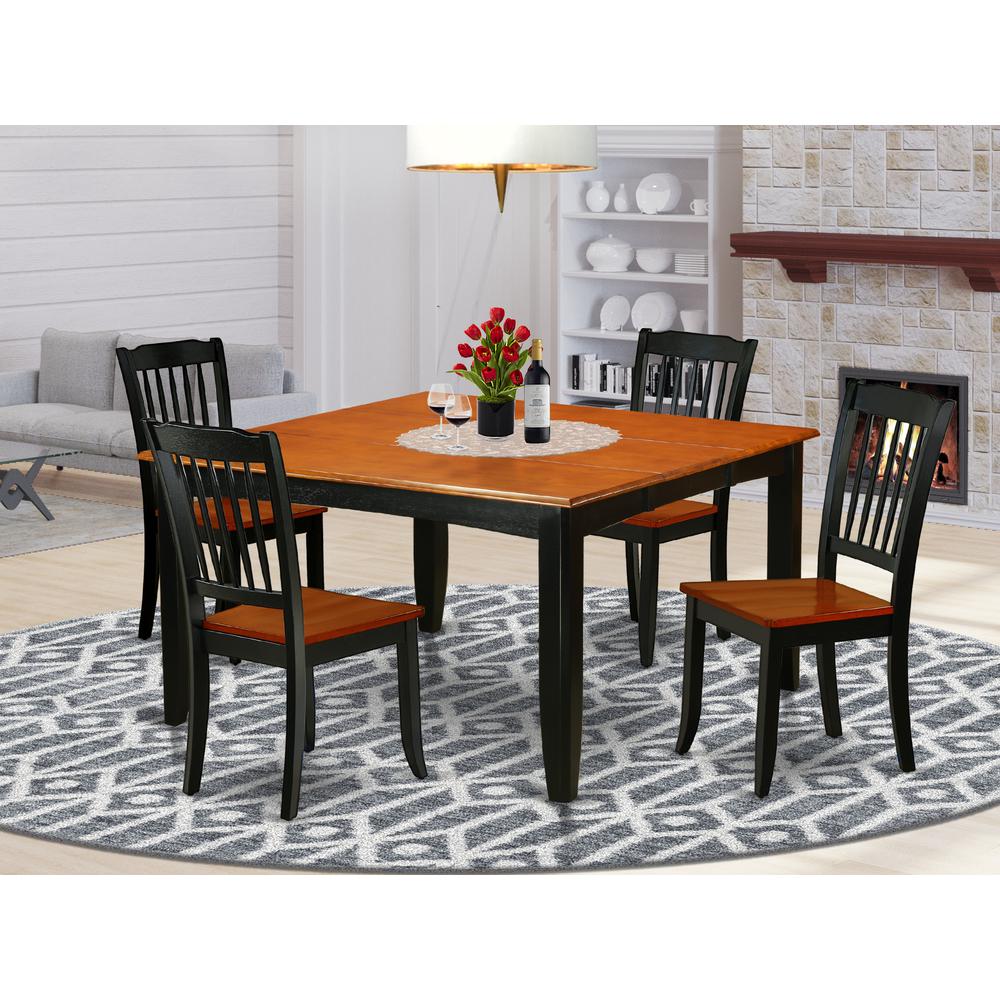 Dining Room Set Black & Cherry, PFDA5-BCH-W. Picture 2
