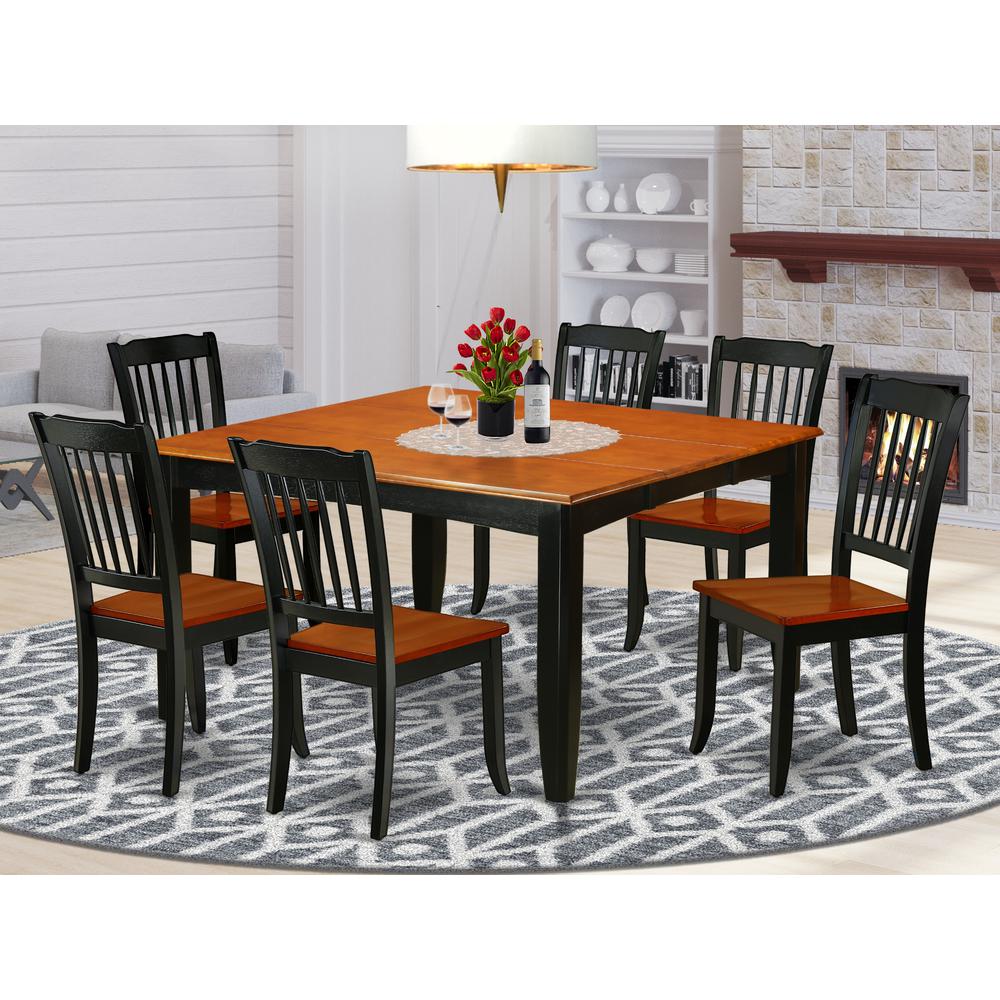 Dining Room Set Black & Cherry, PFDA7-BCH-W. Picture 2