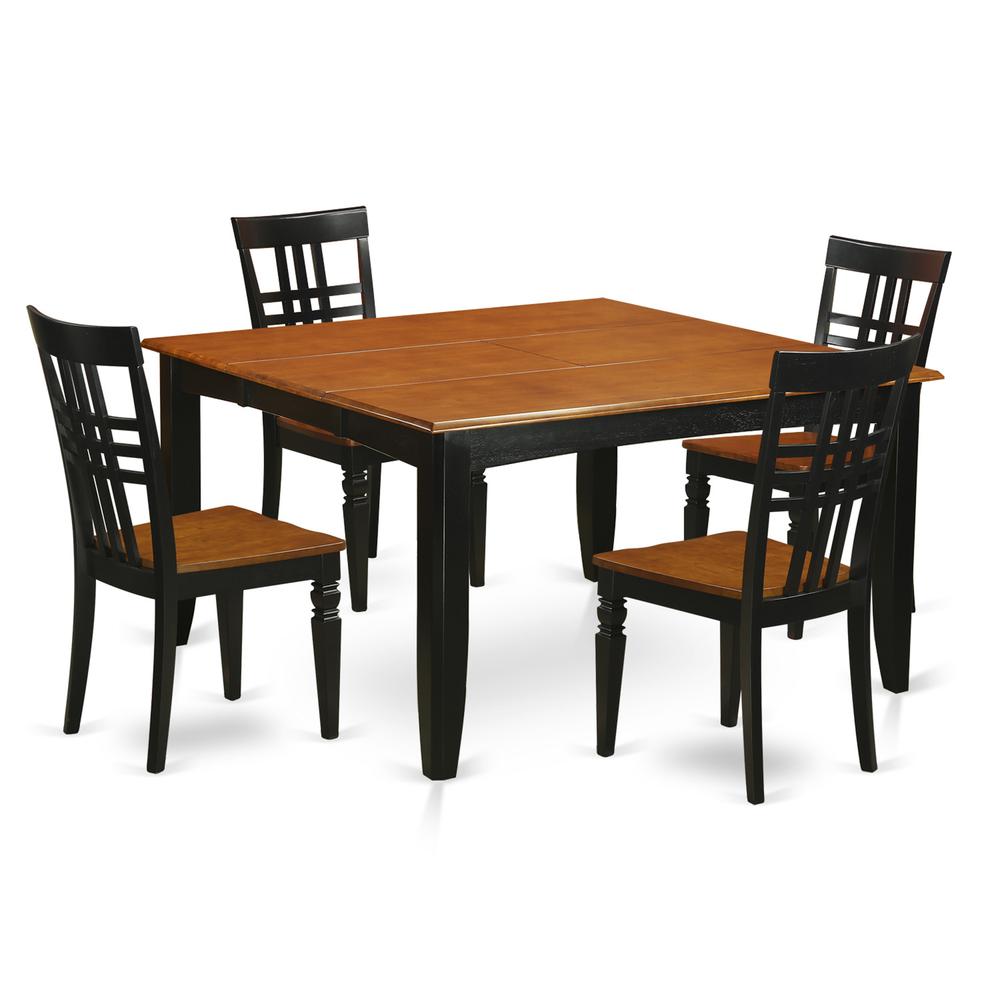 5  Pc  Dining  room  set  with  a  Dining  Table  and  4  Kitchen  Chairs  in  Black  and  Cherry. Picture 1
