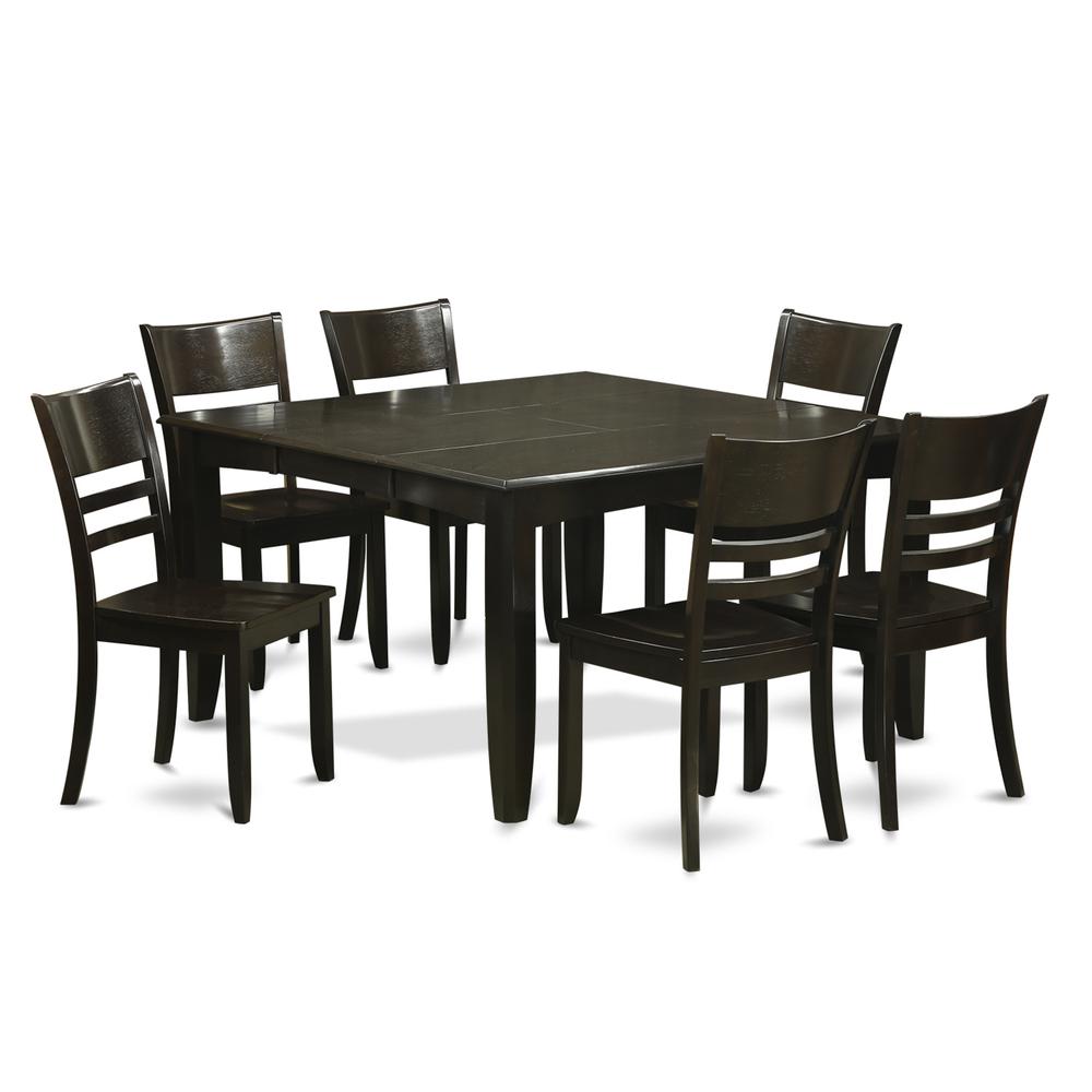 7  PC  Dining  set-Dining  Table  with  Leaf  and  6  Dinette  Chairs.. Picture 1