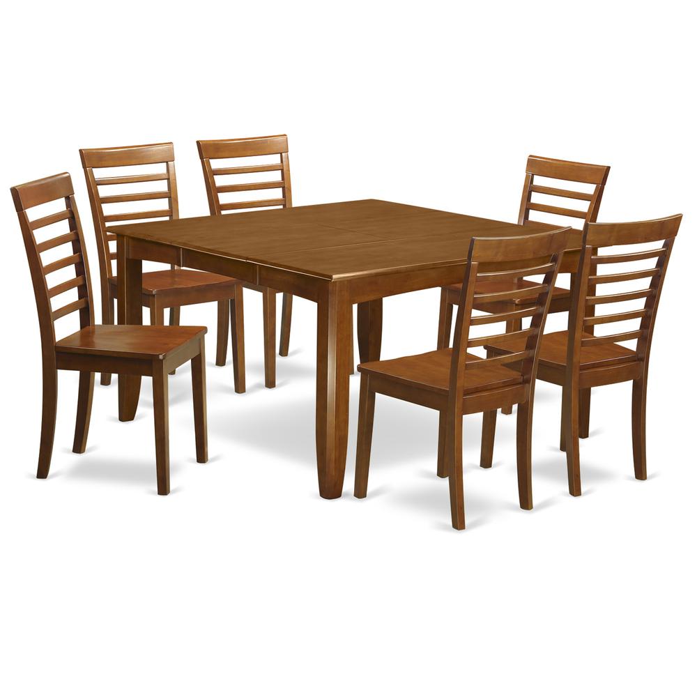 7  Pc  formal  Dining  room  set-Square  Dining  Table  with  Leaf  and  6  Dining  Chairs.. Picture 1