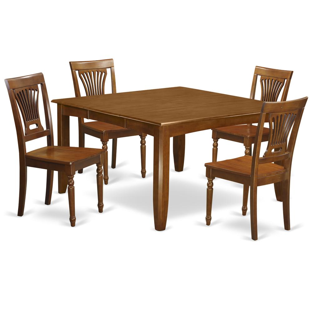 5  Pc  Dining  room  set-Square  Table  that  has  an  Leaf  and  4  Dining  Chairs. Picture 1