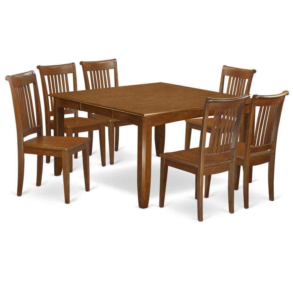 7  Pc  Dining  set-Table  with  Leaf  and  6  Dinette  Chairs. Picture 1