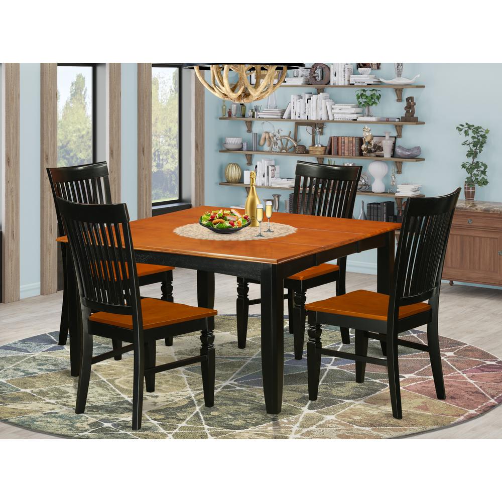Dining Room Set Black & Cherry, PFWE5-BCH-W. Picture 2