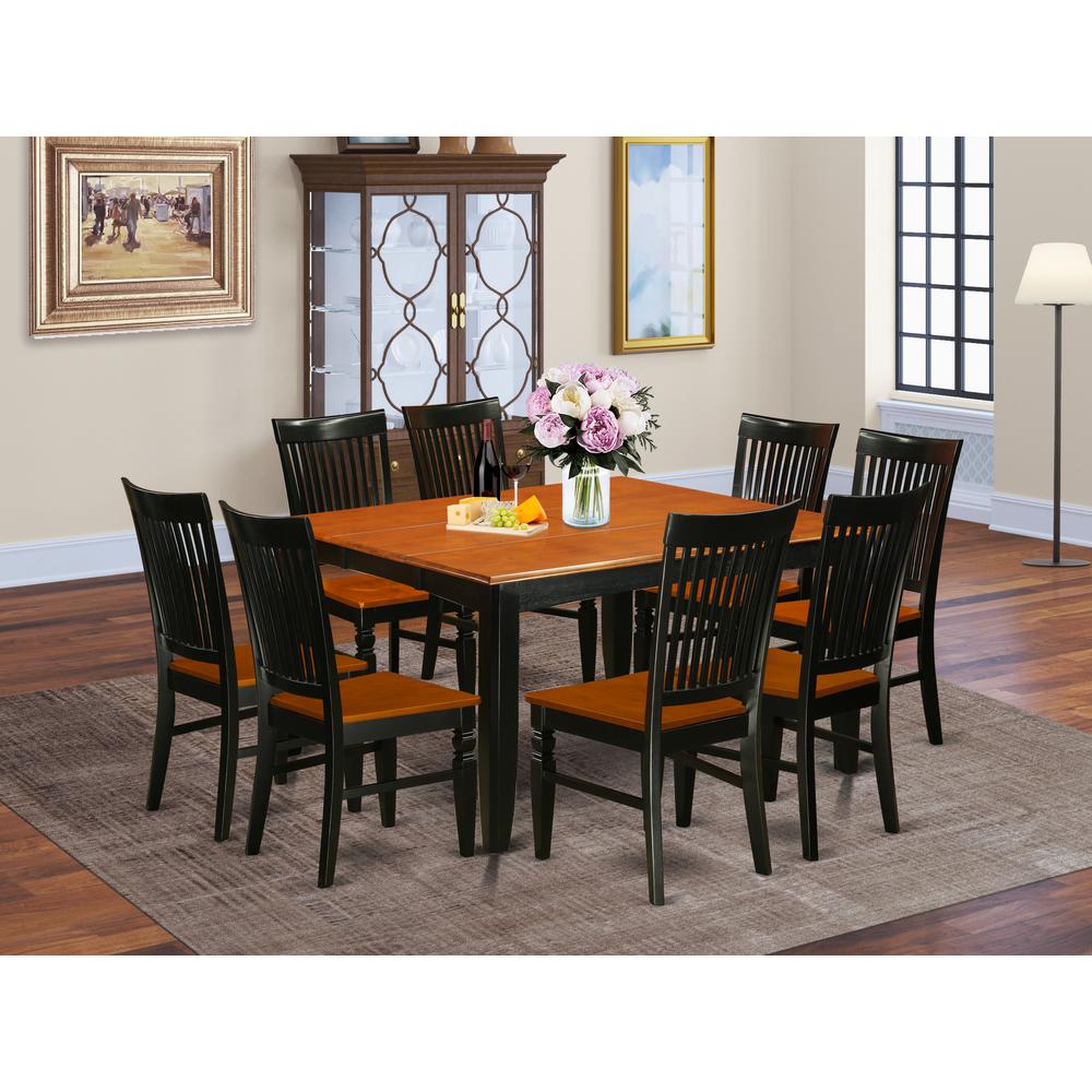 Dining Room Set Black & Cherry, PFWE9-BCH-W. Picture 2