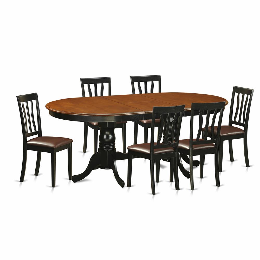 7  Pc  Dining  room  set-Dining  Table  with  6  Wood  Dining  Chairs. Picture 1