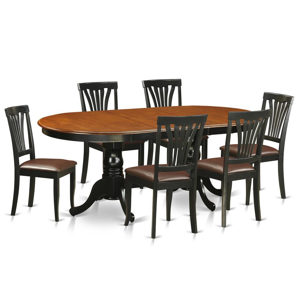 7  Pc  Dining  room  set-Dining  Table  with  6  Wooden  Dining  Chairs. Picture 1