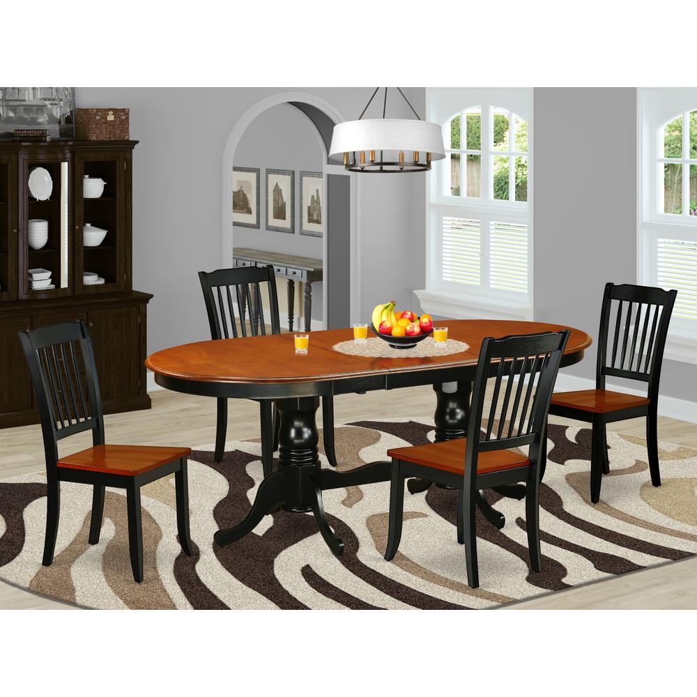 Dining Room Set Black & Cherry, PLDA5-BCH-W. Picture 2