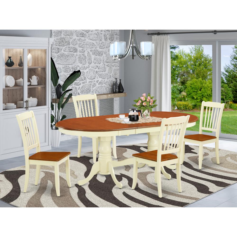 Dining Room Set Buttermilk & Cherry, PLDA5-BMK-W. Picture 2