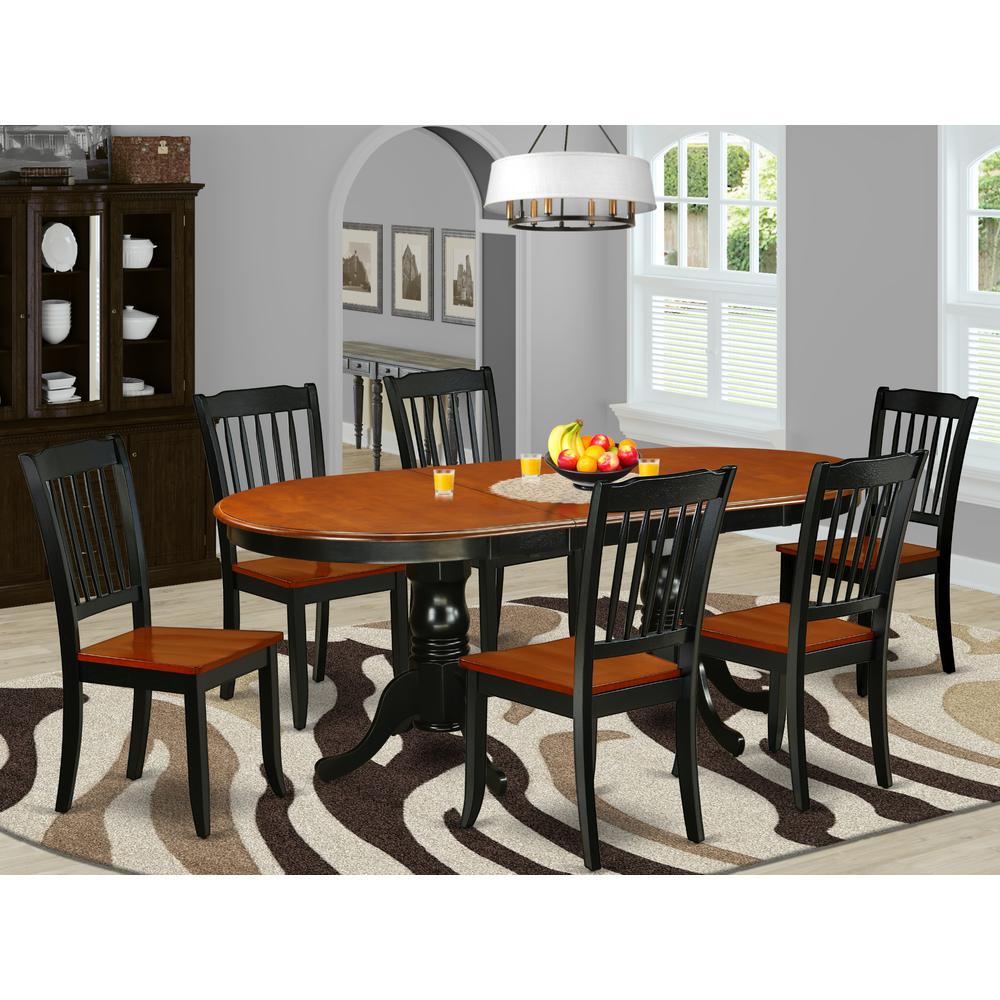 Dining Room Set Black & Cherry, PLDA7-BCH-W. Picture 2