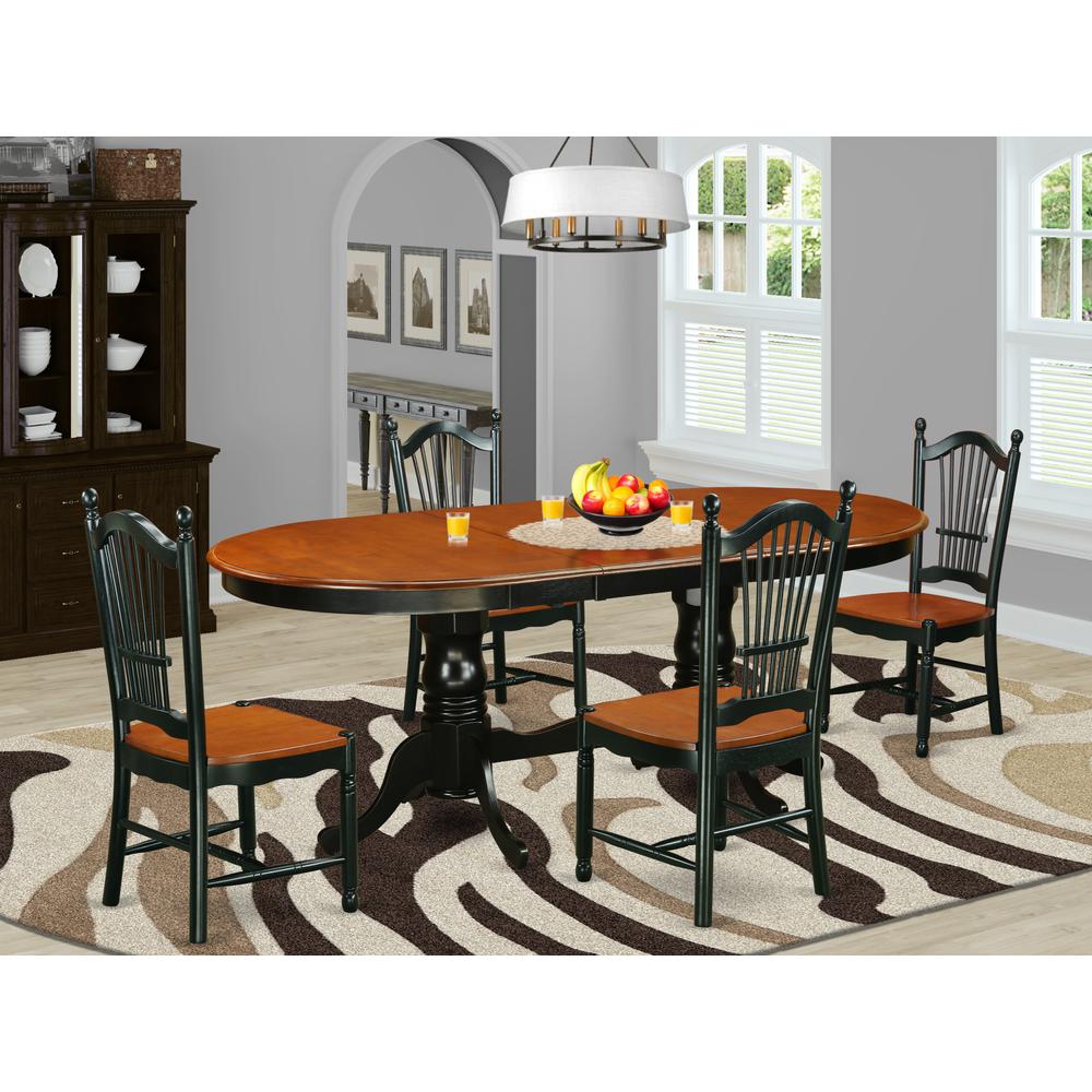 Dining Room Set Black & Cherry, PLDO5-BCH-W. Picture 2