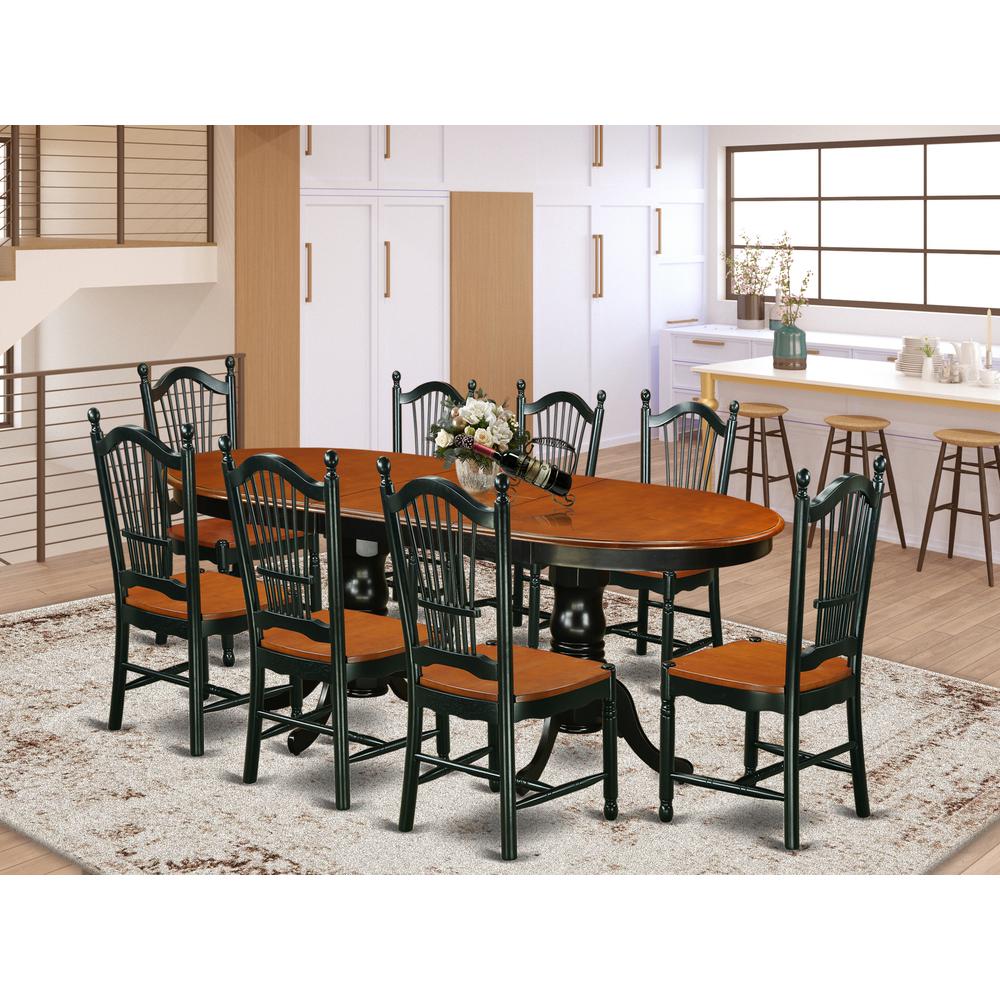 Dining Room Set Black & Cherry, PLDO9-BCH-W. Picture 2