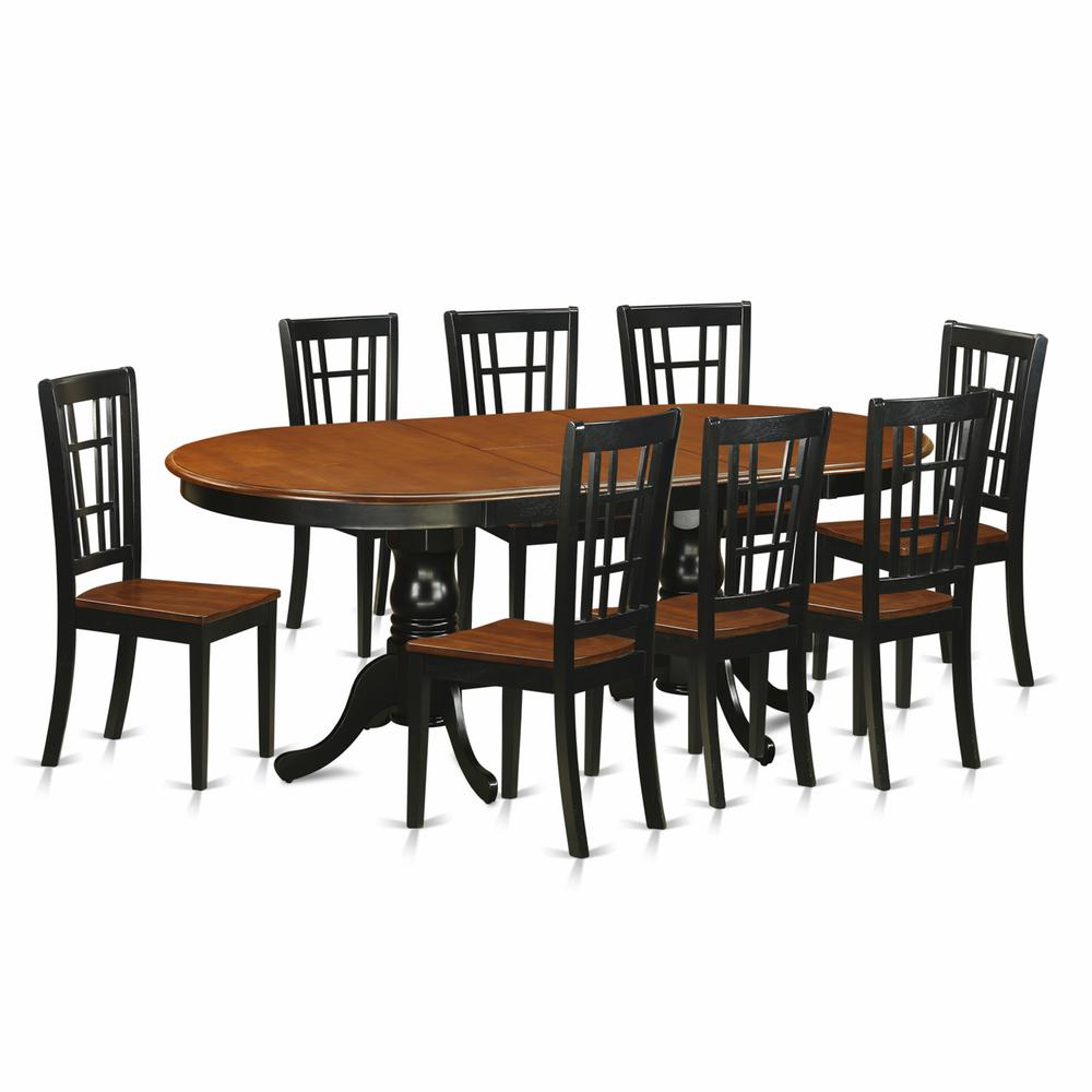 9  PC  Dining  room  set-Dining  Table  with  8  Wooden  Dining  Chairs. Picture 1