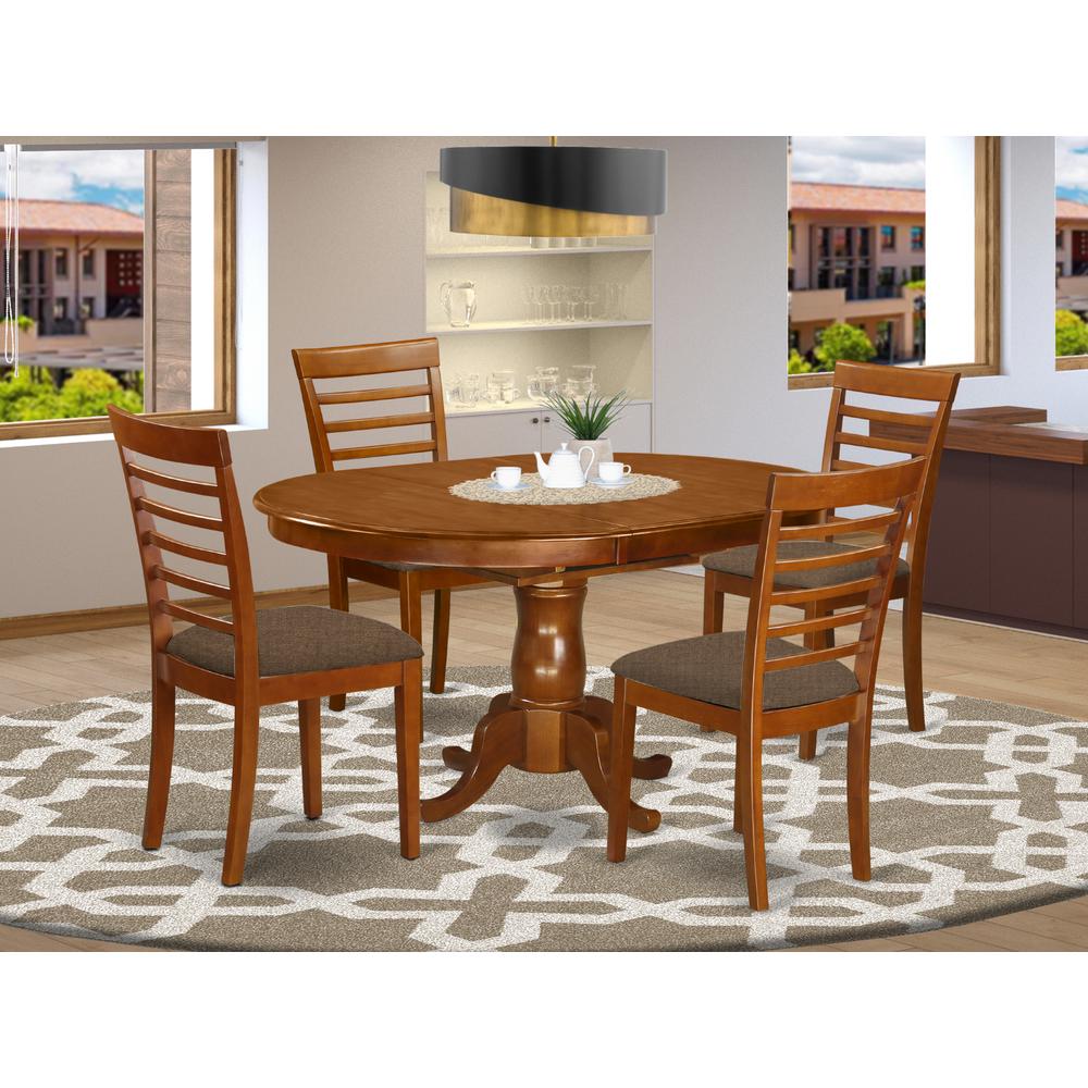 5 PC Dining room set for 4-Oval Dining Leaf with 4 Dining Chairs. Picture 2