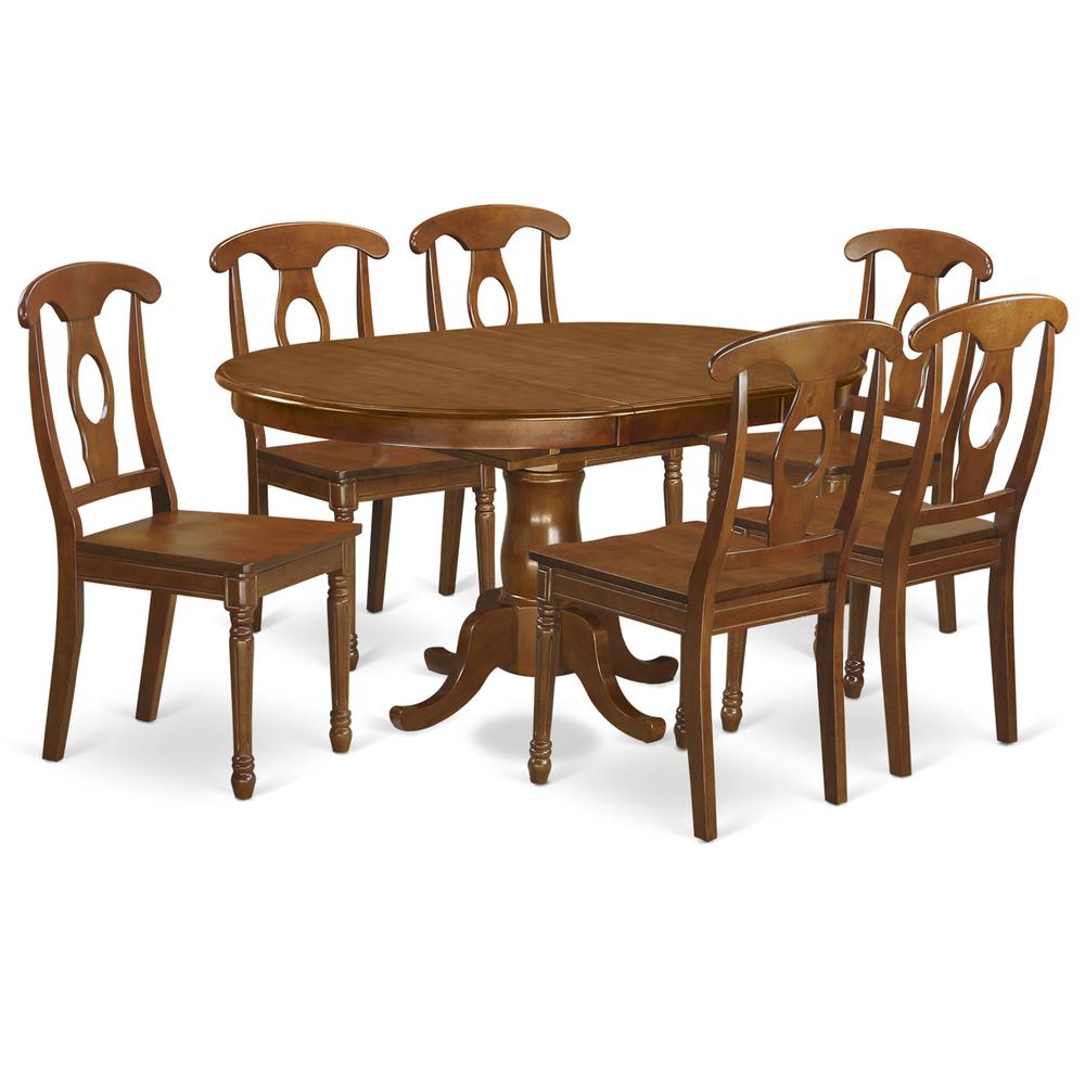 7  Pc  Dining  room  set-Oval  Dining  Table  with  Leaf  and  6  Chairs. Picture 1