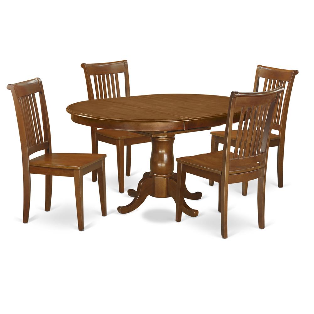 5  Pc  Dining  room  set-Oval  Dining  Table  with  Leaf  and  4  Dining  Chairs. Picture 1
