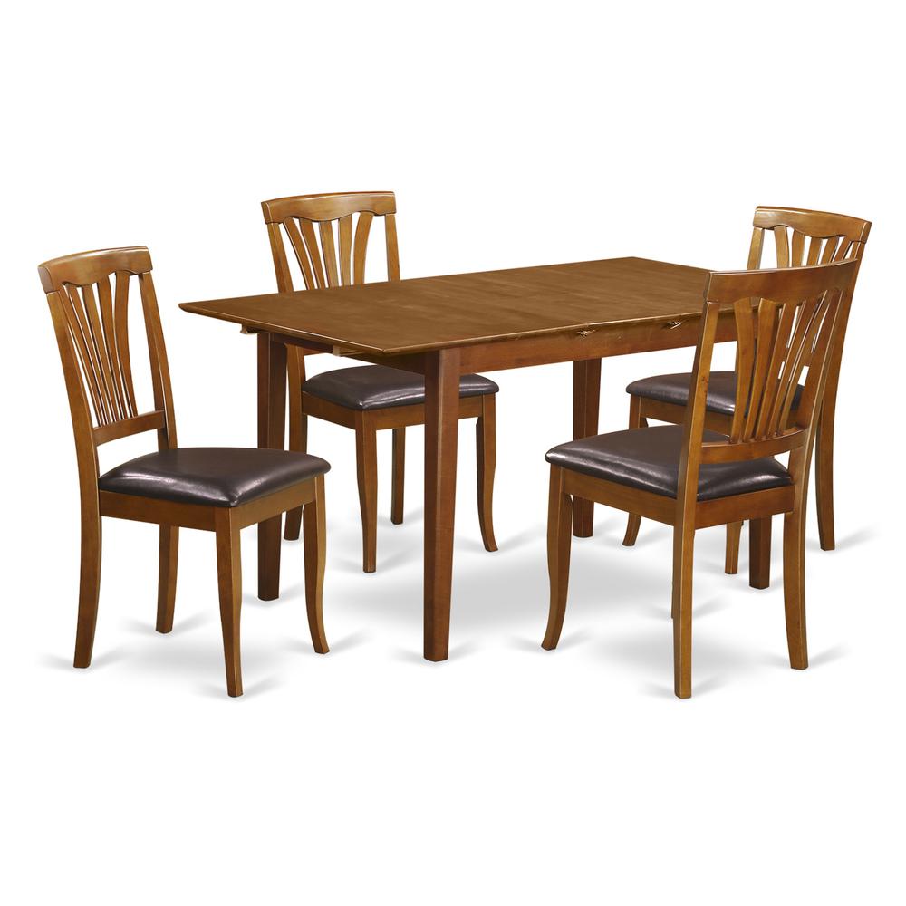 5  PC  small  Kitchen  Table  set  -  Table  with  Leaf  and  4  Chairs  for  Dining  room. Picture 2