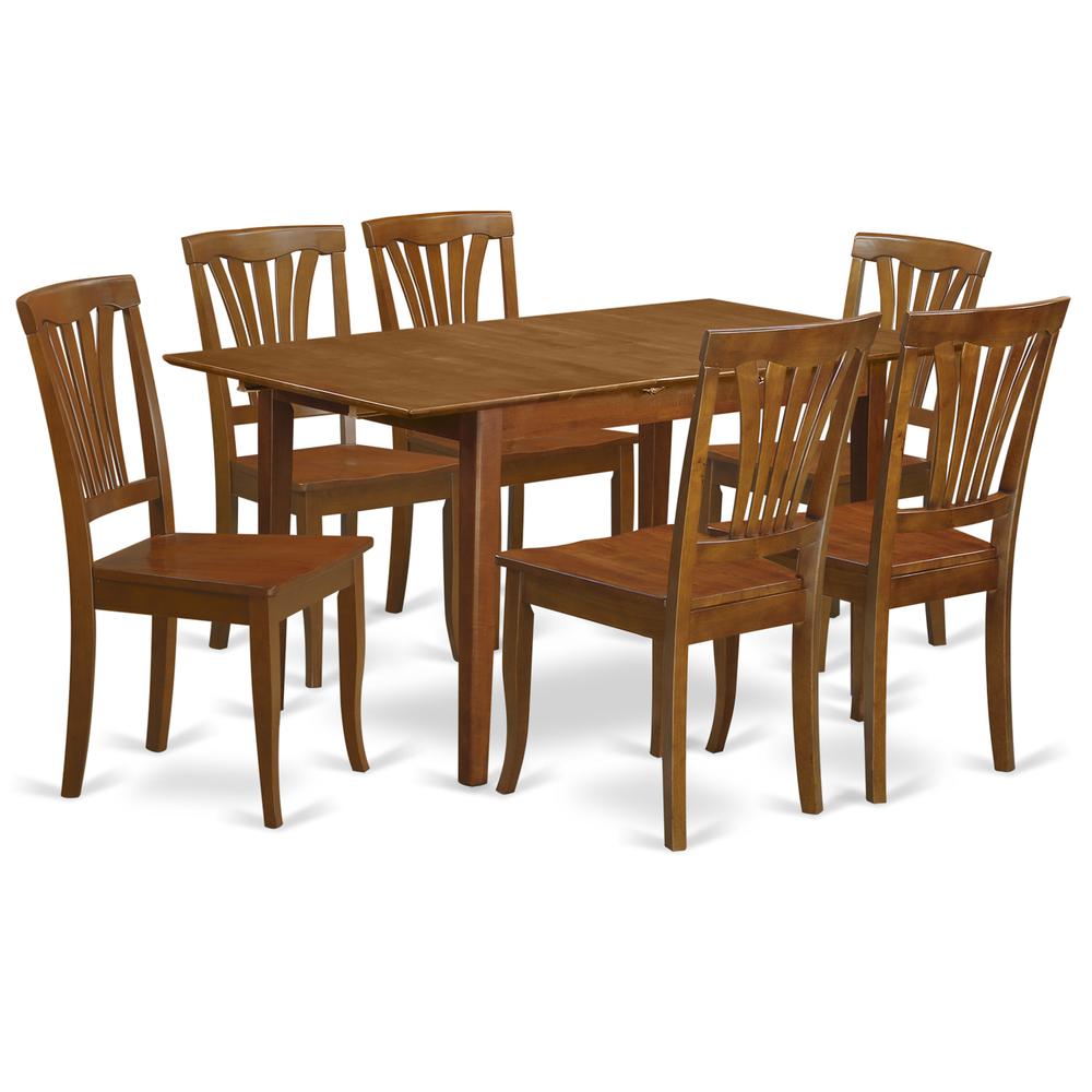 7  Pc  small  Table  set  -  Table  with  Leaf  and  6  Kitchen  Chairs. Picture 1