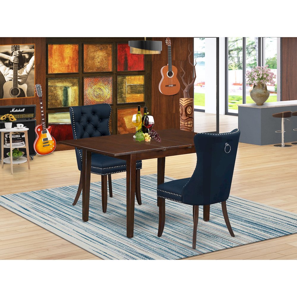 3 Piece Kitchen Table Set Consists of a Rectangle Dining Table. Picture 2