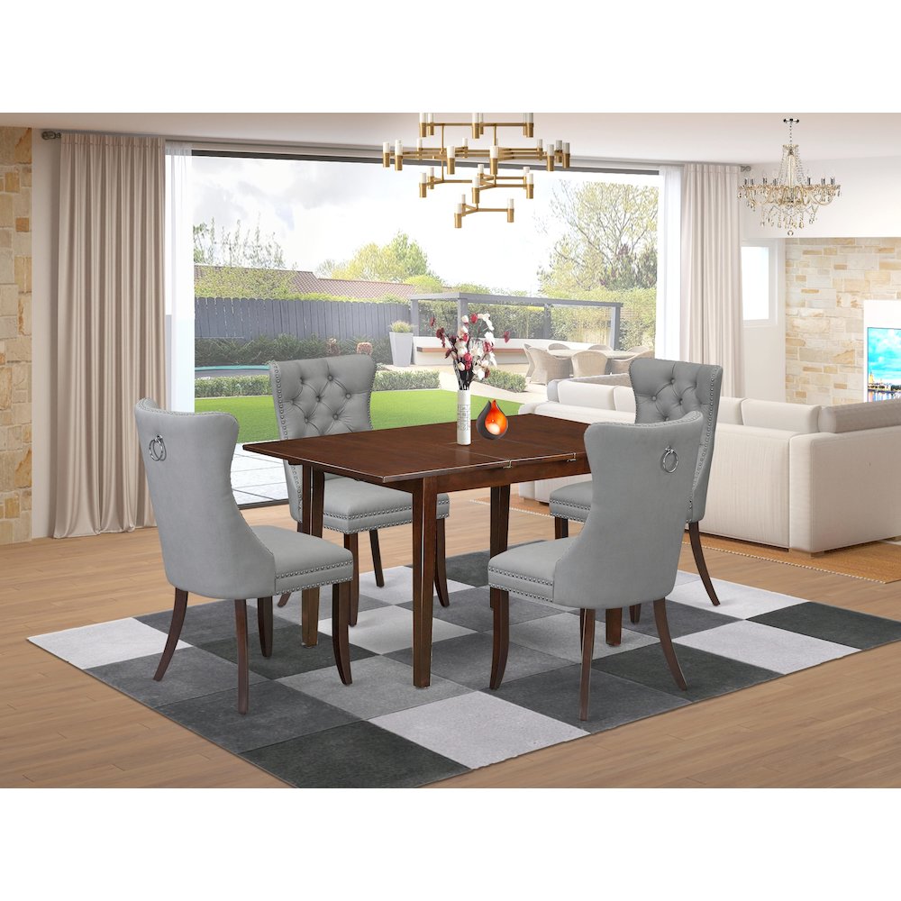 5 Piece Dining Table Set Consists of a Rectangle Wooden Table. Picture 2