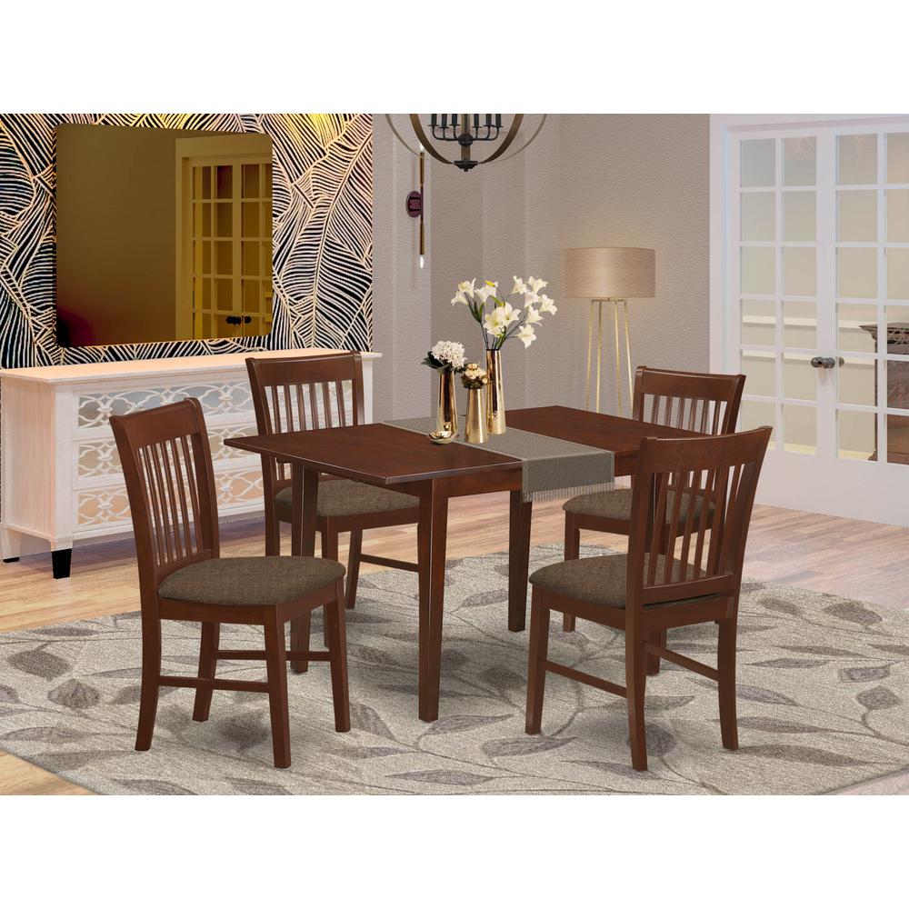 PSNO5-MAH-C 5 PC dinette set for small spaces - small Table with 4 Dining Table Chairs. Picture 2