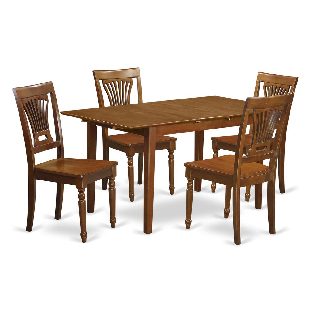5  PC  Kitchen  dinette  set  Table  with  Leaf  and  4  Kitchen  Dining  Chairs. Picture 1