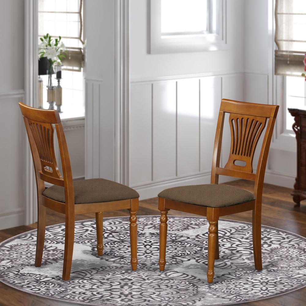 PVC-SBR-C Plainville Chair with Cushion Seat - Saddle Brown Finish. Picture 2