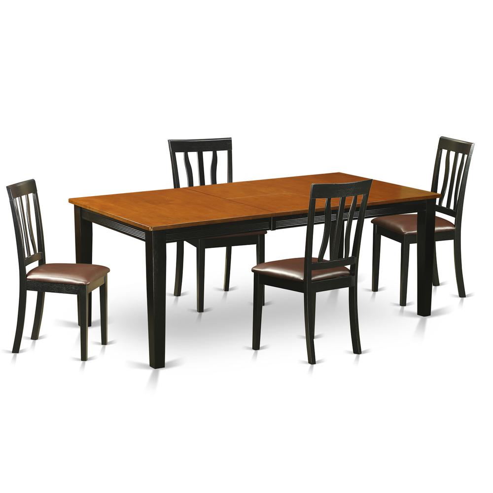 5  PC  Dining  set-Dining  Table  with  4  Wooden  Dining  Chairs. Picture 2