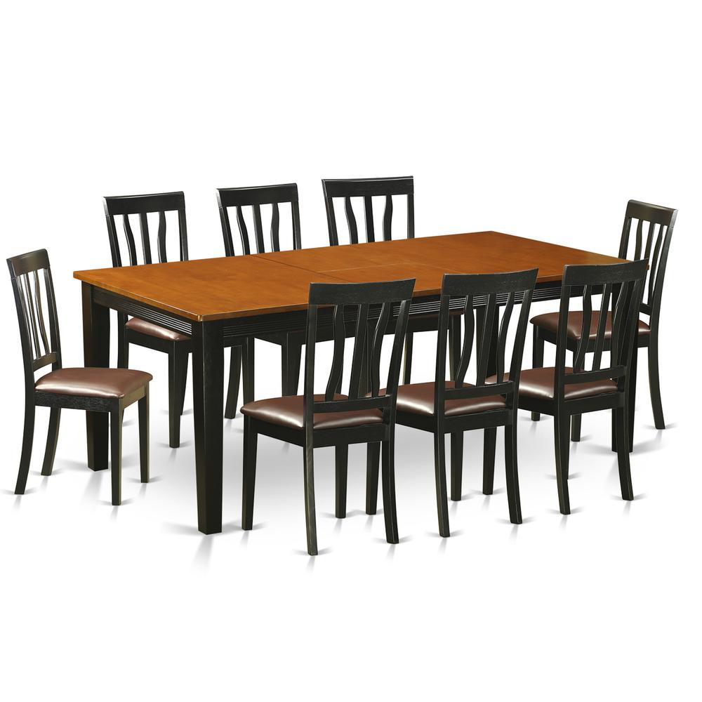 9  PC  Dining  set-Dining  Table  with  8  Wooden  Dining  Chairs. Picture 2