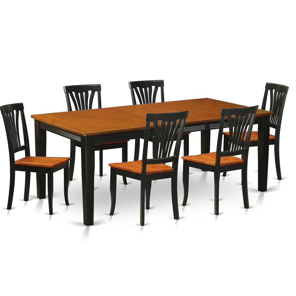 7  PC  Dining  room  set-Dining  Table  with  6  Wood  Dining  Chairs. Picture 2