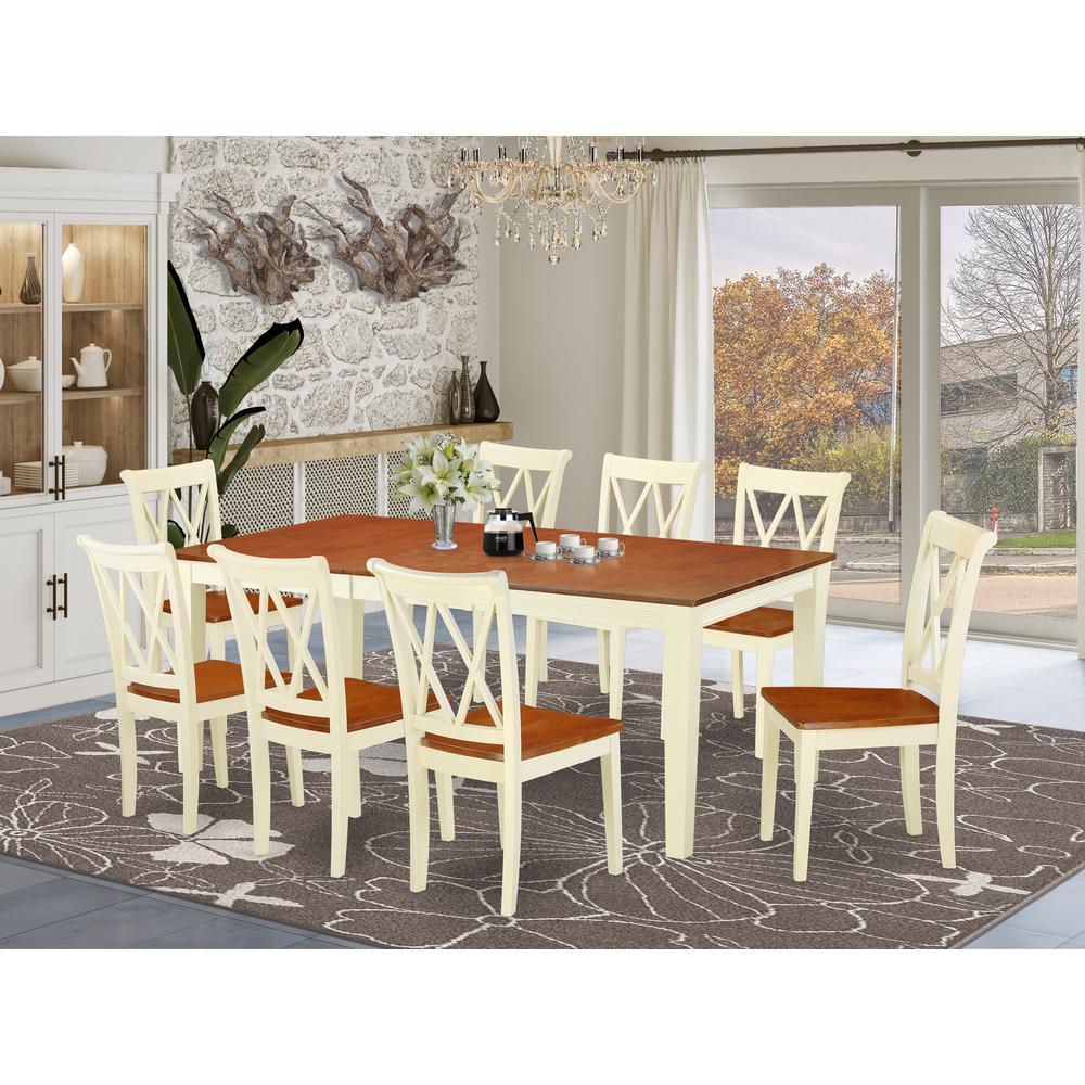 Dining Room Set Buttermilk & Cherry, QUCL9-BMK-W. Picture 2