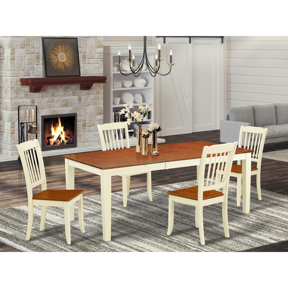 Dining Room Set Buttermilk & Cherry, QUDA5-BMK-W. Picture 2