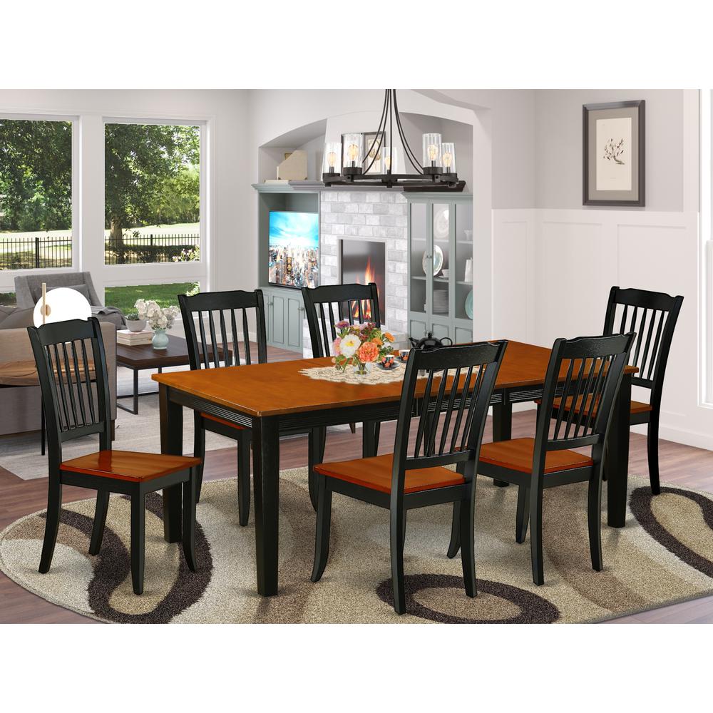 Dining Room Set Black & Cherry, QUDA7-BCH-W. Picture 2