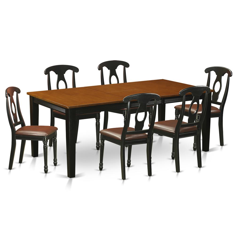 7  PC  Dining  set-Dining  Table  with  6  Wooden  Dining  Chairs. Picture 1