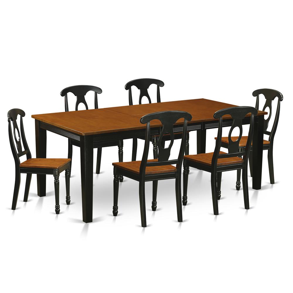 7  PC  Dining  room  set-Dining  Table  with  6  Wooden  Dining  Chairs. Picture 1