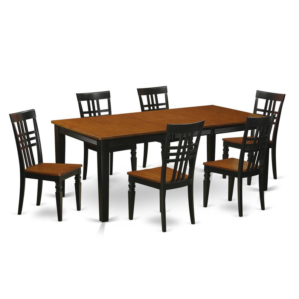 7  PcKitchen  Table  set  with  a  Dining  Table  and  6  Dining  Chairs  in  Black  and  Cherry. Picture 1