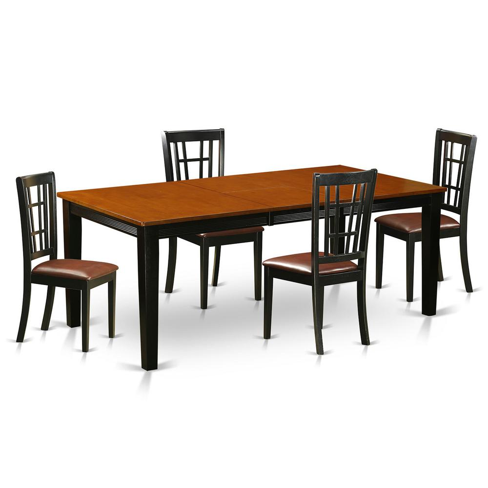 5  PC  Dining  set-Dining  Table  with  4  Wood  Dining  Chairs. Picture 1