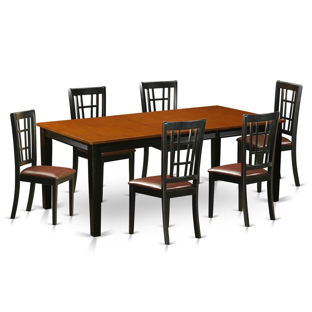 7  PC  Dining  set-Dining  Table  with  6  Wood  Dining  Chairs. Picture 1