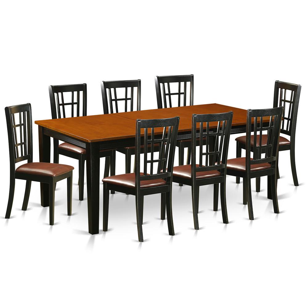 9  PC  Dining  set-Dining  Table  with  8  Wood  Dining  Chairs. Picture 1