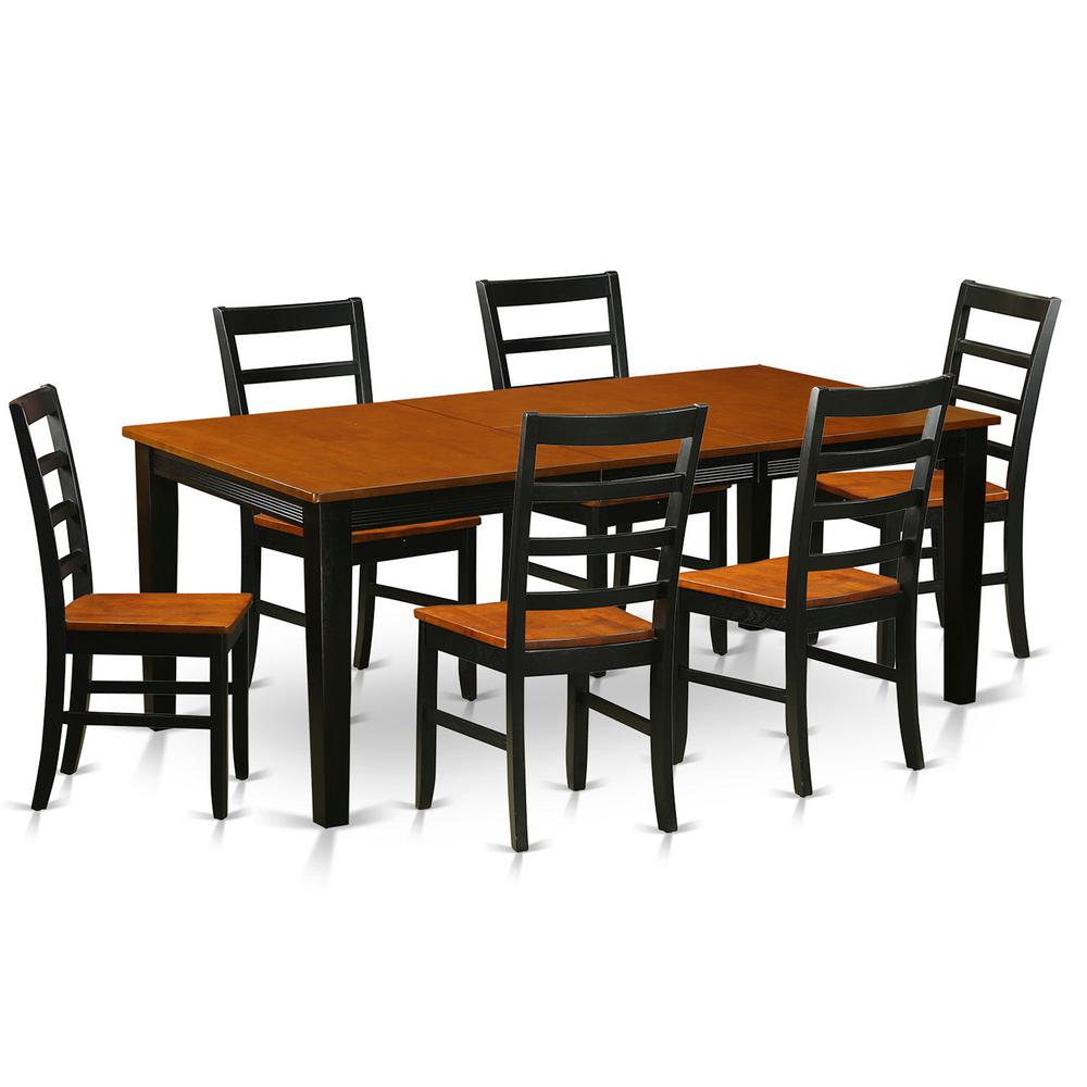 7  Pc  Dining  room  set-Dining  Table  with  6  Wooden  Dining  Chairs. Picture 1