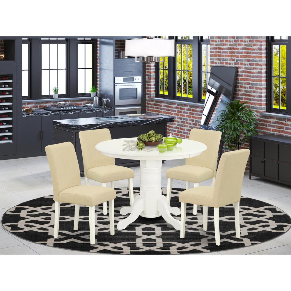 Dining Room Set Linen White, SHAB5-LWH-02. Picture 2