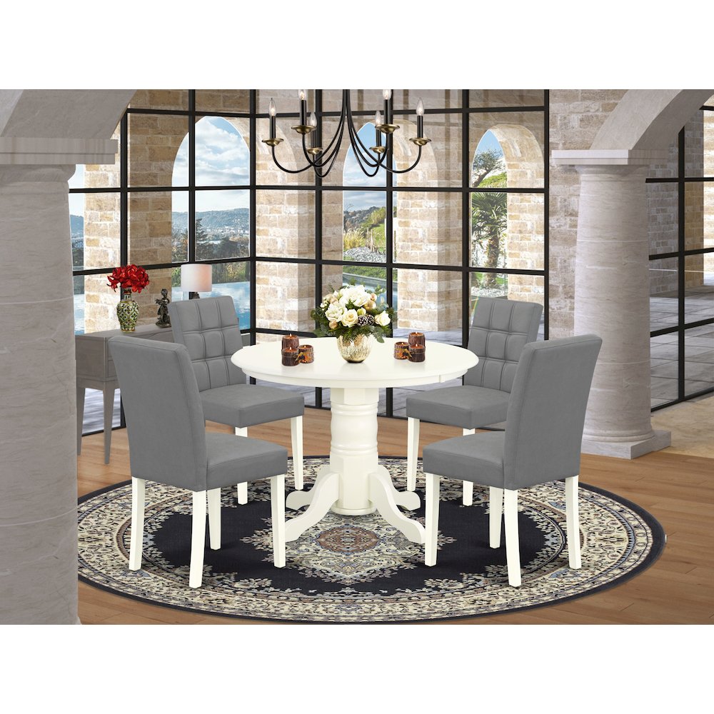 5 Piece consists A Mid-Century Dining Table Set Wooden Table. Picture 2